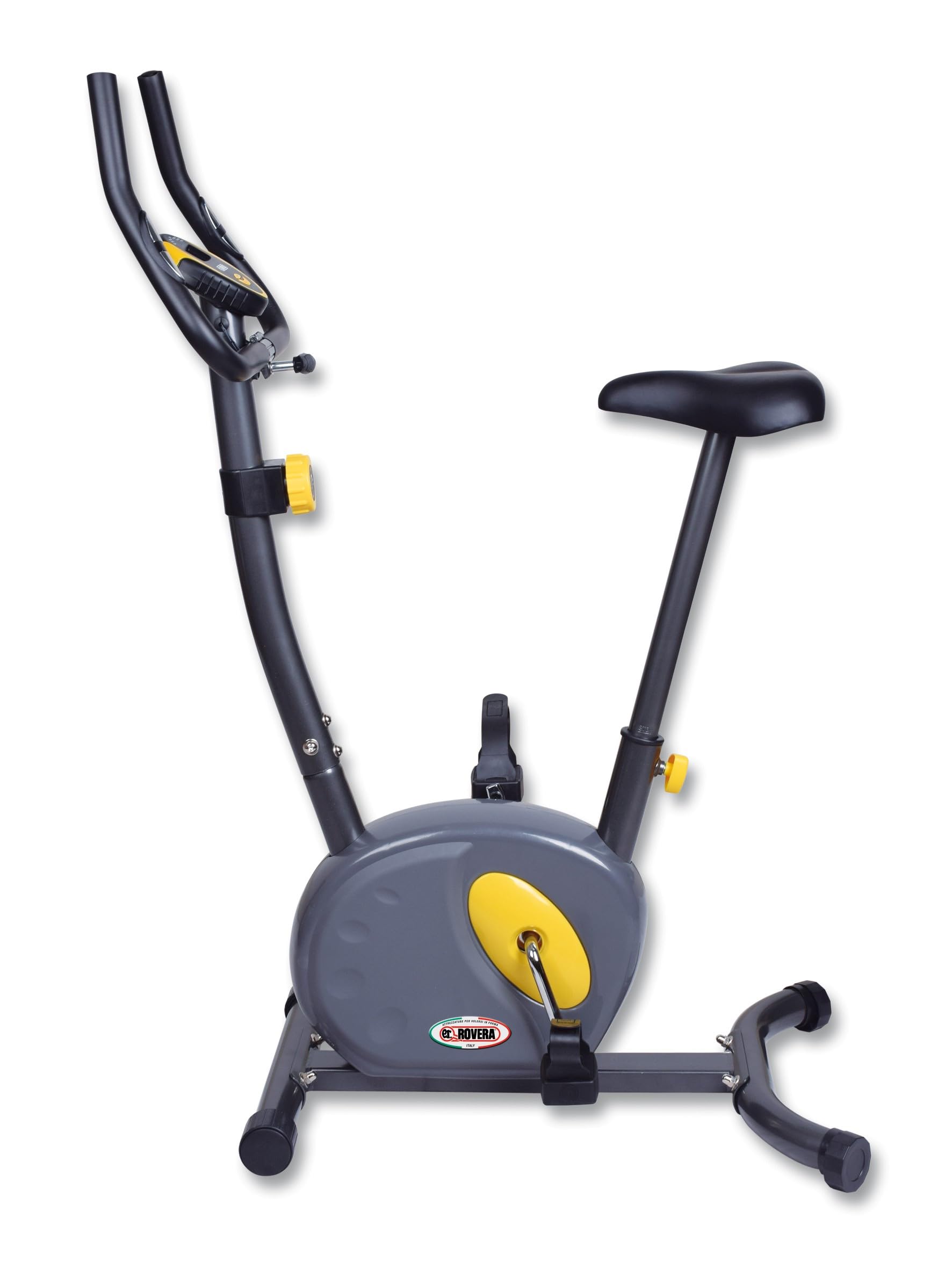 ROVERA Cyclette Magnetica da Casa, Ciclocamera Compatta con Cardiofrequenzimetro, 8 Livelli di Resistenza, Display Multifunzione e Sella Regolabile - Home Fitness, Max 100kg