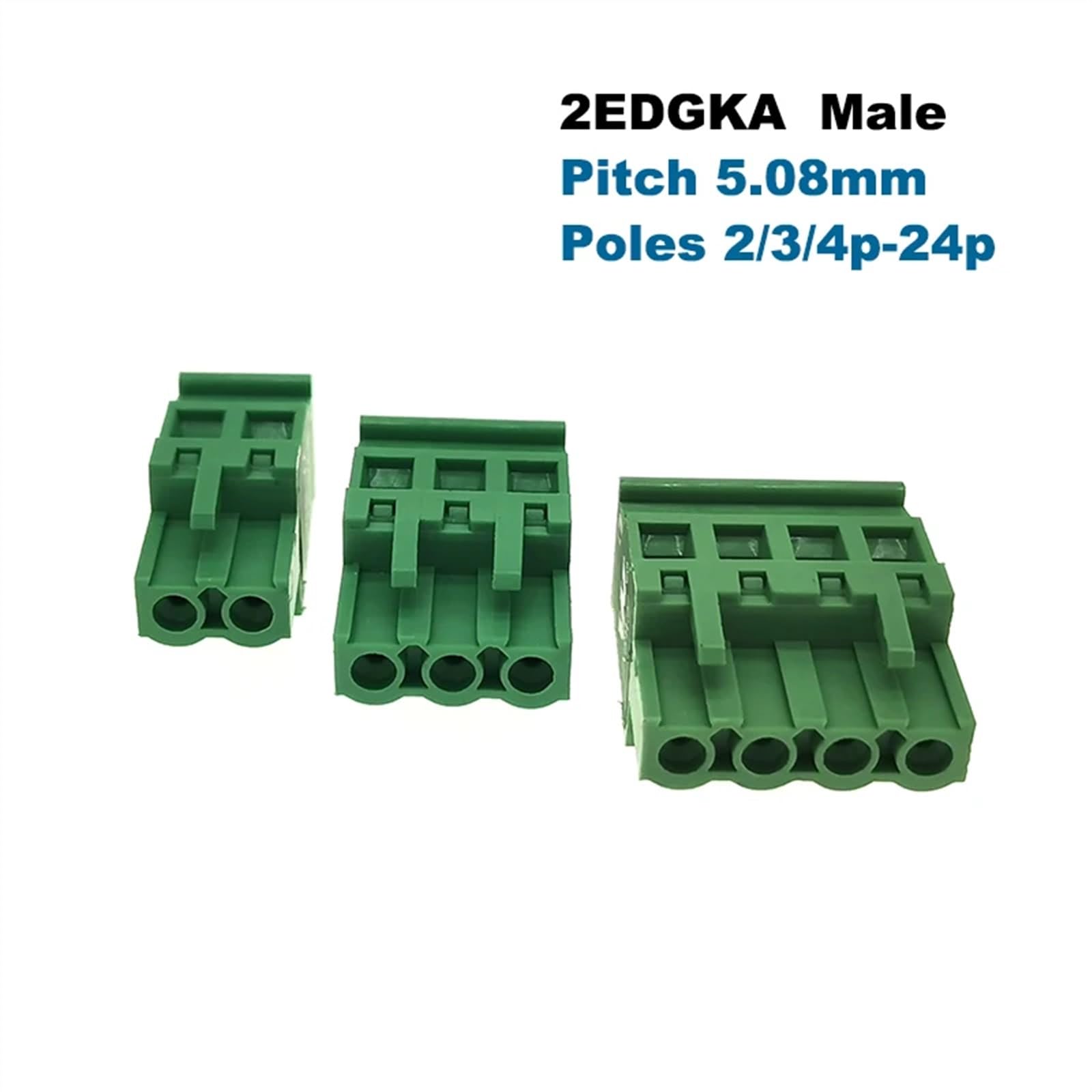 Conector de bloque de terminales de tornillo PCB enchufable, paso de 5,08mm, 2/3/4/5/6/7/8/9/10P macho 2EDGK/KA, Bornier enchufable, 30 Uds.(2EDGKA (30pcs),9P)