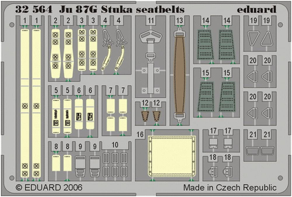 Eduard Accessories 32564 Model Making Accessories Ju 87G Stuka seat Belts for Hasegawa kit