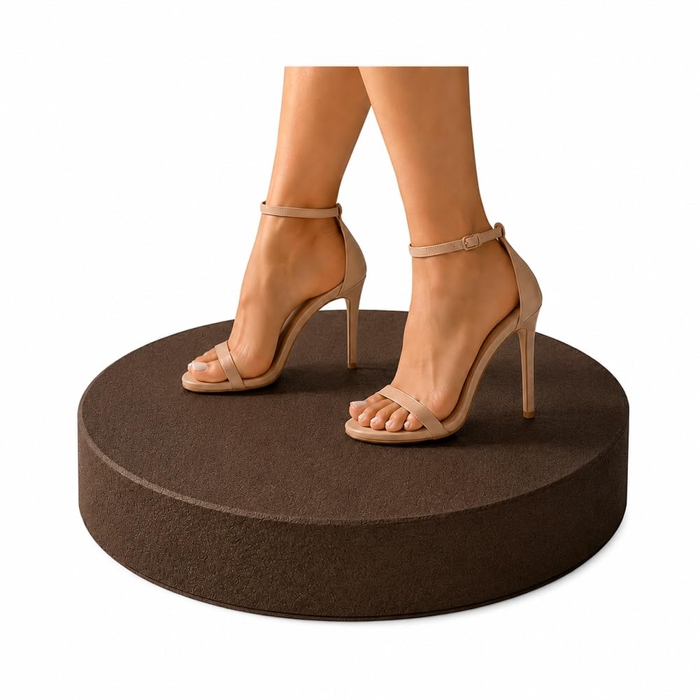 Piedistallo Espositivo Rotondo per Negozio di Abbigliamento | Morbida Superficie In Velluto Con Base Spessa, Perfetta Per Abiti Da Sposa E Accessori Fotografici(Marrone,80x10cm)