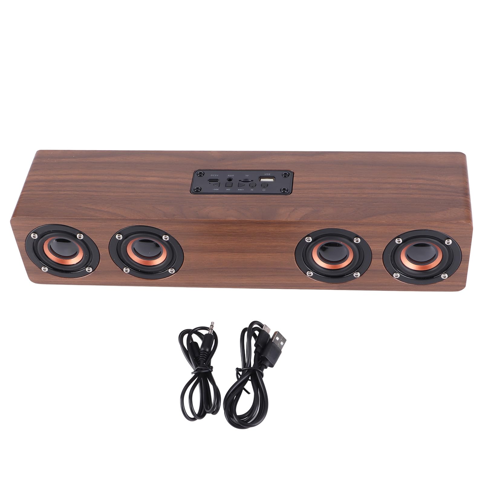Głośnik Bluetooth Sunicon, drewniany domowy sprzęt audio Retro głośnik Bluetooth 3D głośnik surround zewnętrzny przenośny głośnik do laptopa telefon komórkowy (Brown wood grain (export))