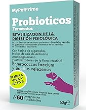 MyPetPrime Probiotics Dogs 6.5m UFC | 60 CPR | Natural Digestive Supplement for Diarrhea and Intestinal Flora | with Inulin | Digestive and Immune Support