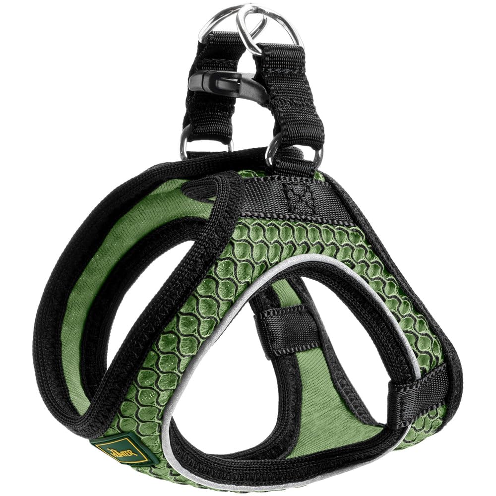 Hunter Hundegeschirr Hilo Comfort, Farbe: lindgrün, Easy Step-In Geschirr für kleine bis mittlere Hunde, mit Netzmaterial, reflektierende Elemente, angenehm leicht, modernes Design, Größe: S-M