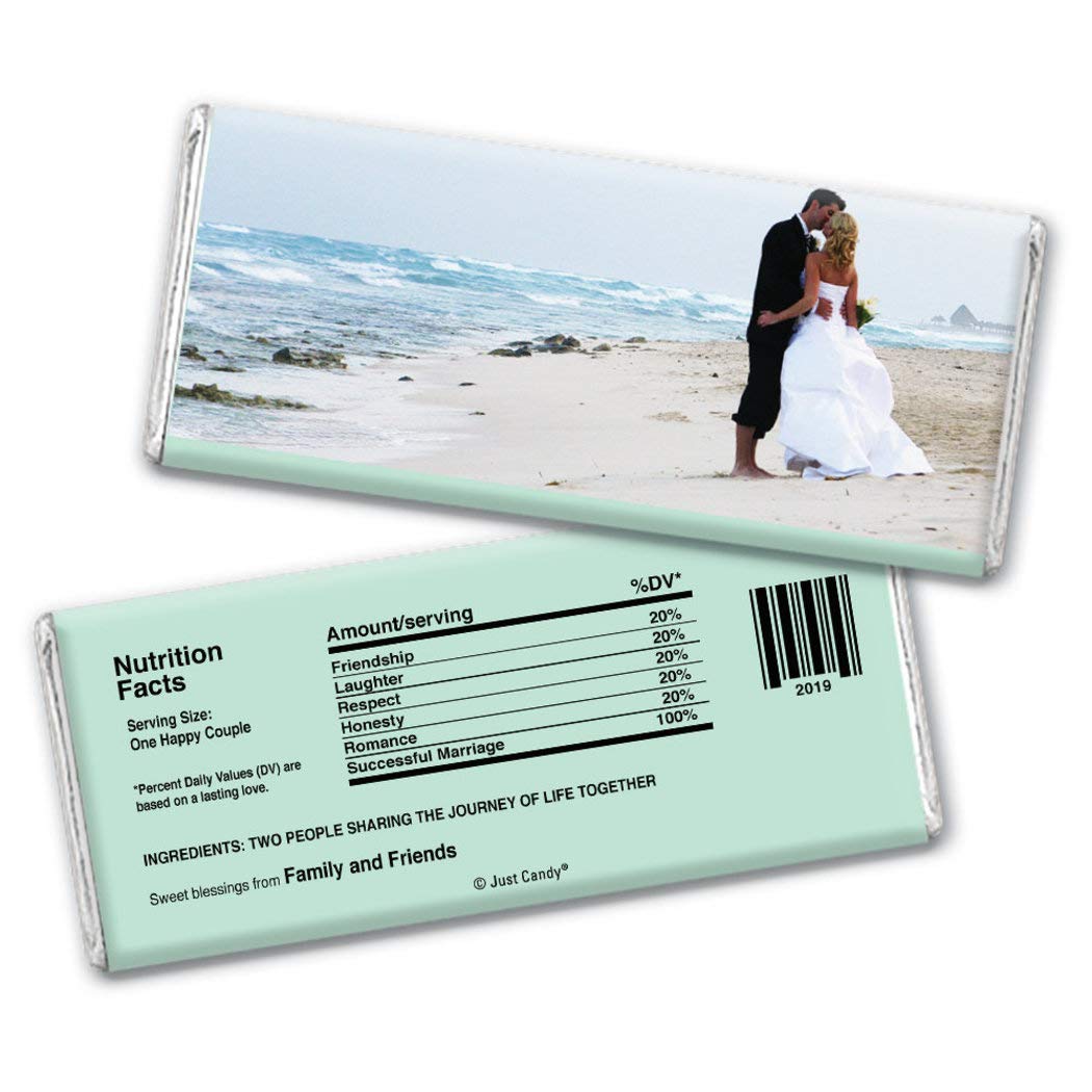12ct Wedding Favors Personalized Candy Bars with Photo - Mint