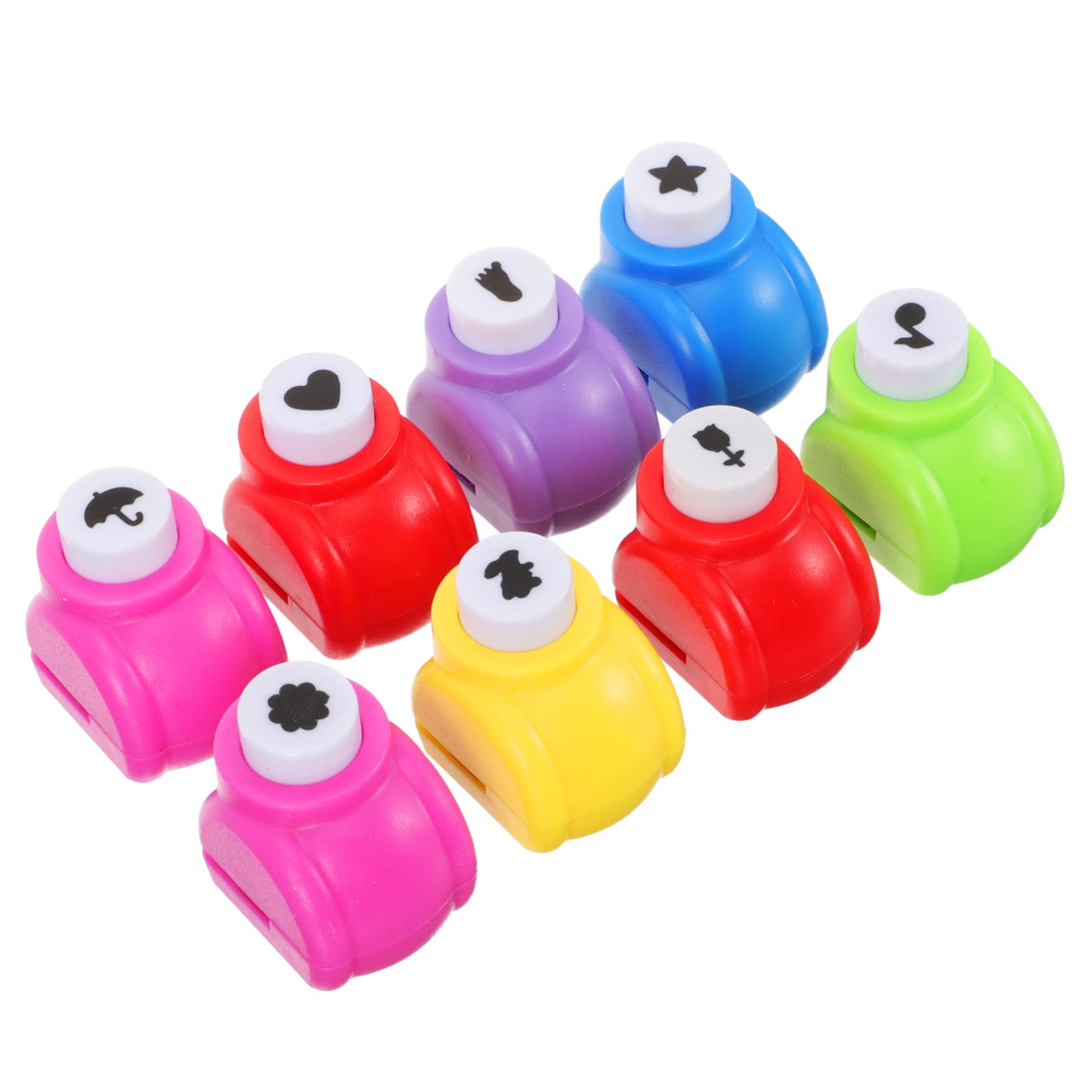 HOMSFOU 2 Set Punzoni Decorativi Per Carta Fustellatrice Manuale Per Scrapbooking E Creazioni Fai Da Te Include Forme Cuore Ombrello Stella Nota Musicale Piedino E Coniglio Per 8 Pezzi*2