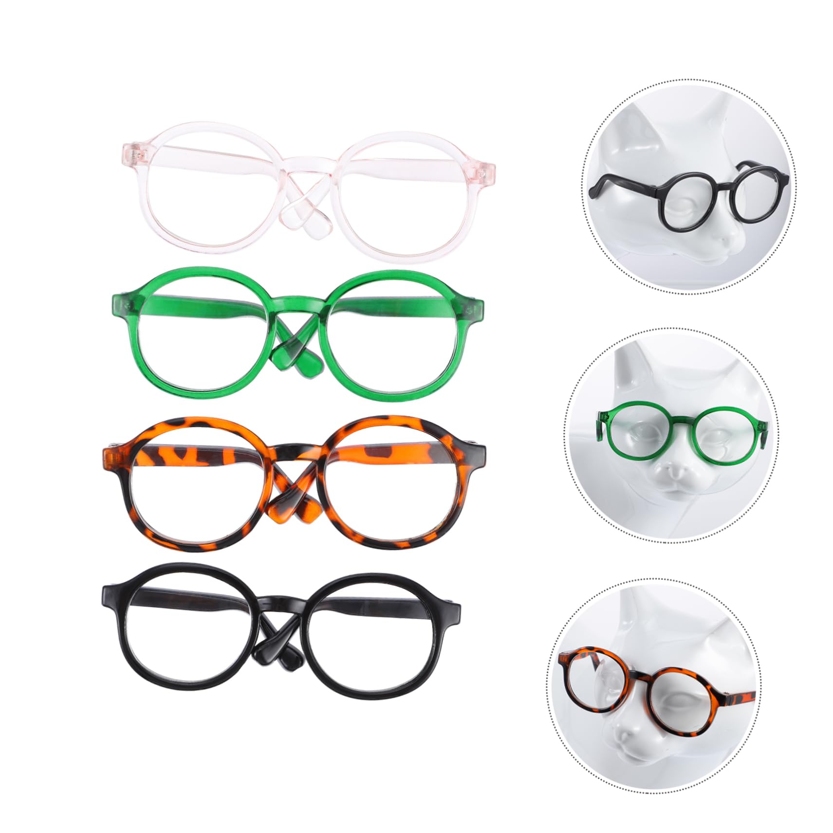 Levemolo Cat Glasses for Pet Dogs Plastic Fashion Sunglasses Cosplay Glasses Photo Props Ideal Cat Party Decorations