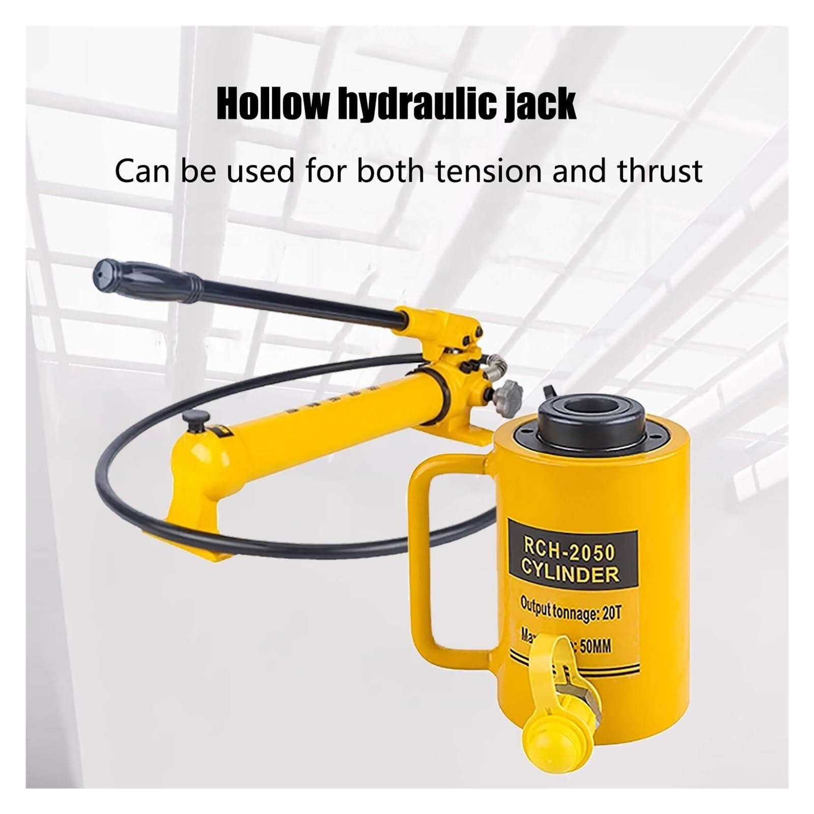 Podnośnik hydrauliczny 20T z pompą ręczną CP-700, wydrążony siłownik hydrauliczny o prostym działaniu, pchanie i ciągnięcie (30T-4in Stroke + CP-700 Hand Pump)