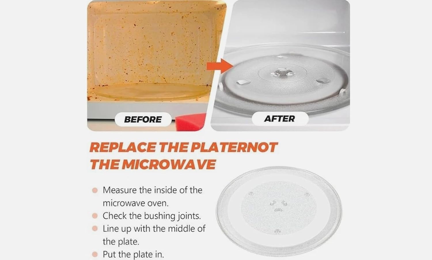 13.5" Microwave Glass Turntable Plate Glass Tray Replacement for GE JVM3160DF5BB JVM3160DF5CC JVM3160DF5WW JVM3160EF1ES JVM3160EF2ES JVM3160EF3ES JVM3160EF4ES JVM3160EF5ES JVM3160RF1SS JVM3160RF2SS