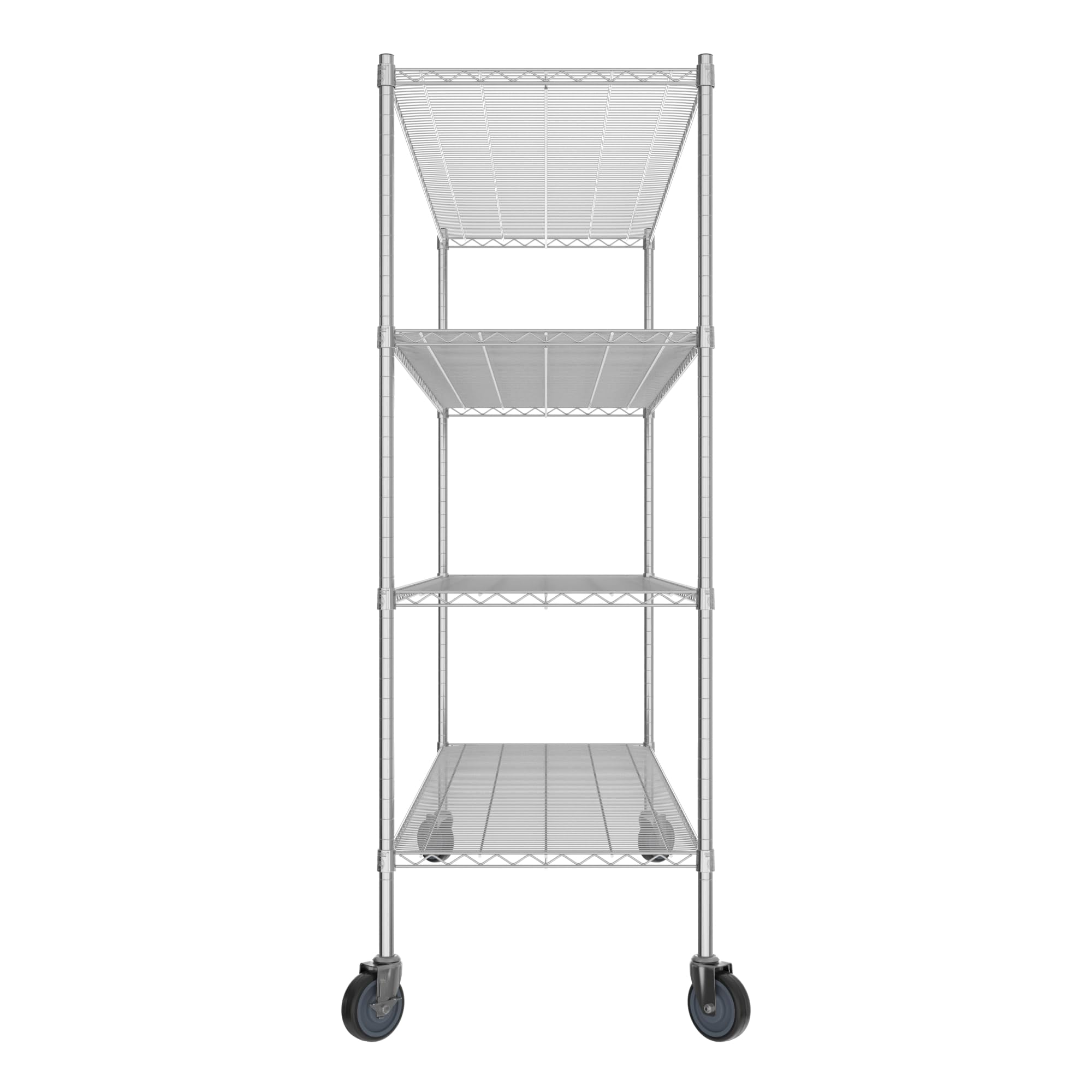 QUIET BOOK Commercial NSF Listed Chrome Mobile Wire Shelving Kit 24