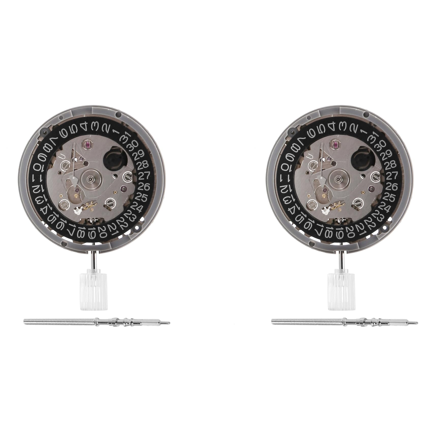 2 x japoński mechanizm zegarka mechanicznego NH35A 24 klejnoty NH35 automatyczny mechanizm godziny 3,8 czarny
