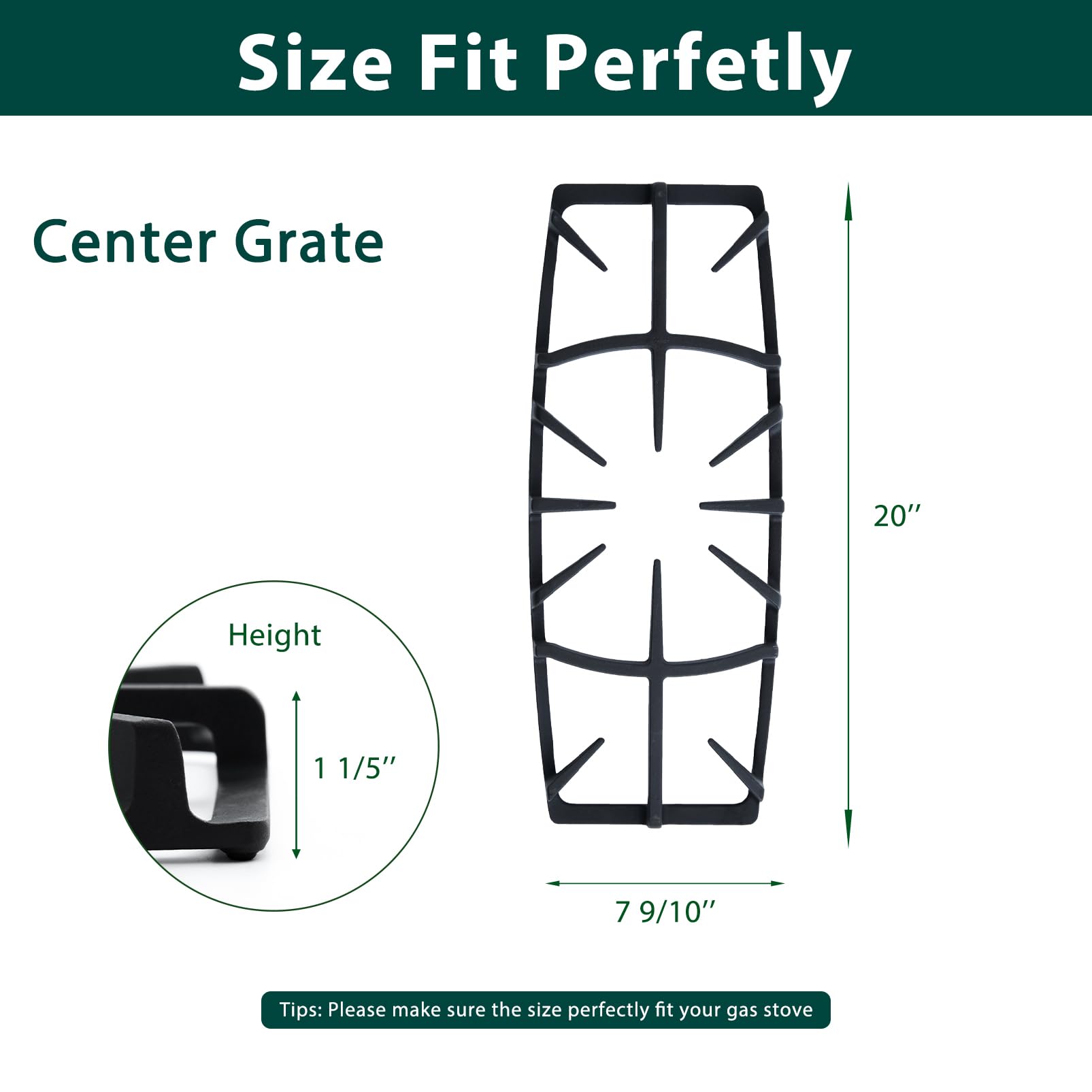 Ersatz-Seitengitter Für Frigidaire/Kenmore Gasherd – Gusseisen, Matt Emailliert