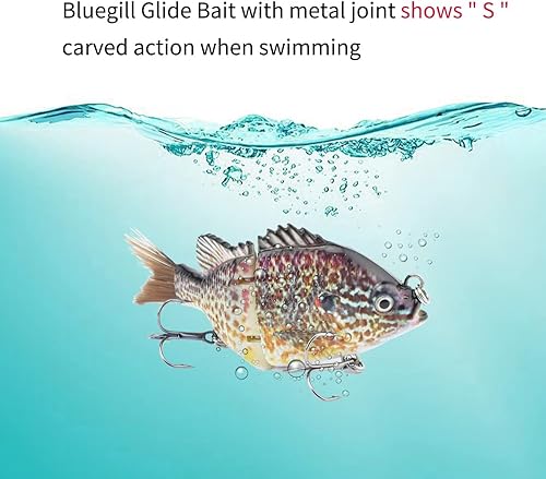 Miniatura 4 de ODS Glide Bait - Cebo artificial biónico articulado con cola de fibra, pez azul