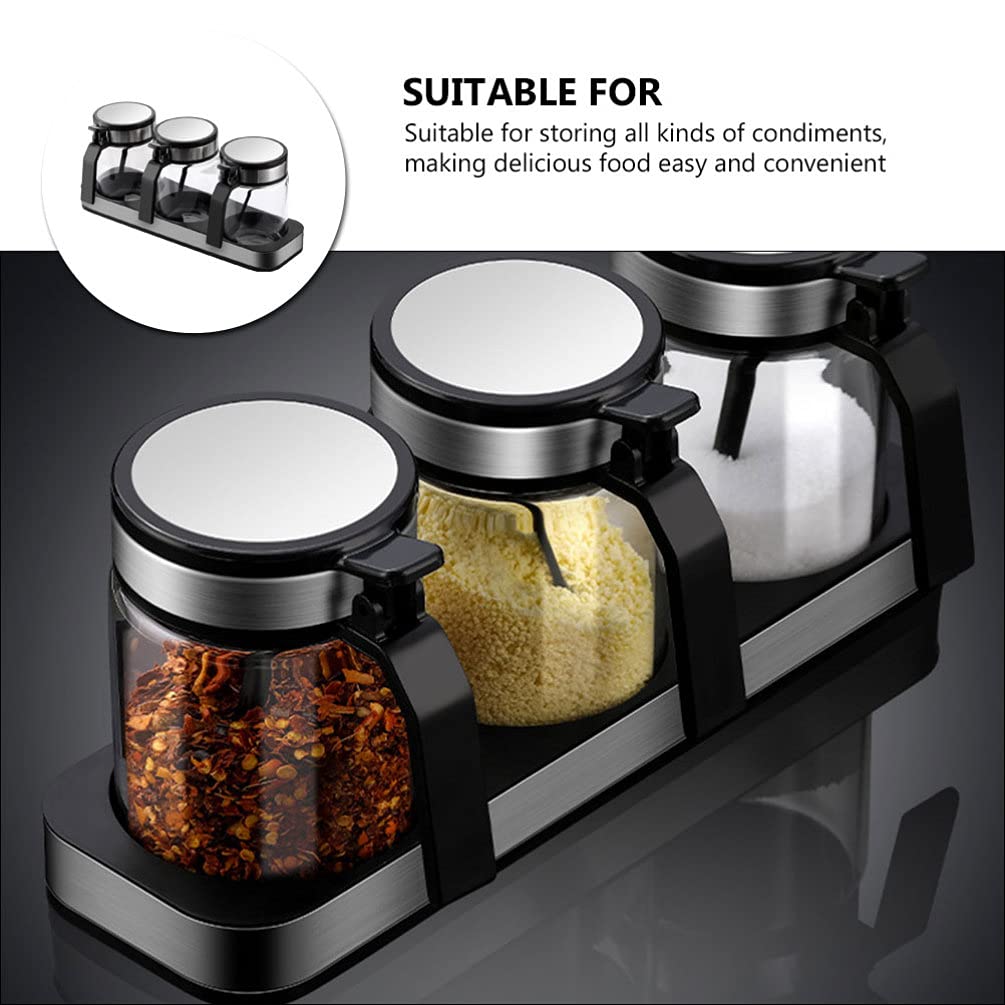 Cabilock 1 Set Set Di Barattoli Per Spezie Contenitori Peperoni Abito Porta Condimenti Portaoggetti Da Cucina Zuccheriera Acciaio Inossidabile Alto Borosilicato Barattolo Da Cucina