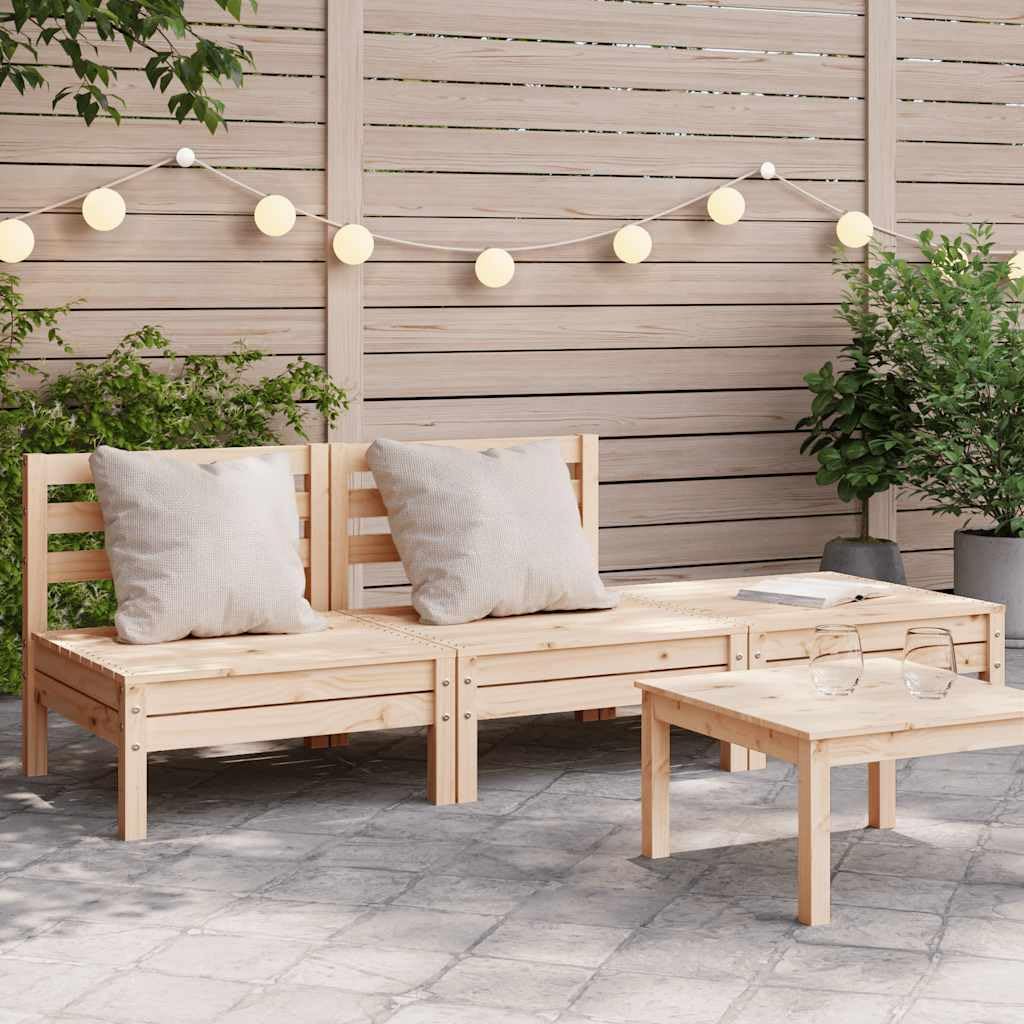 Divano da giardino in legno massello a 3 posti, in pino massiccio, per esterni, con design a doghe e schienale, per terrazze, cortile, durevole, stabile e modulare