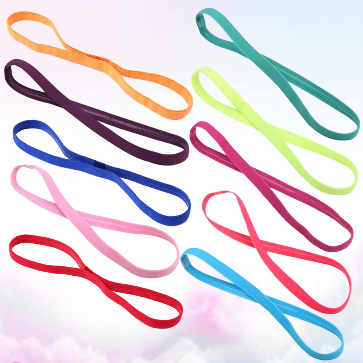 FRCOLOR 30pezzi Fasce Elastiche Per Yoga Cerchietti Sportivi Antiscivolo Colori Candy Accessori Per Fitness e Attività All Aperto