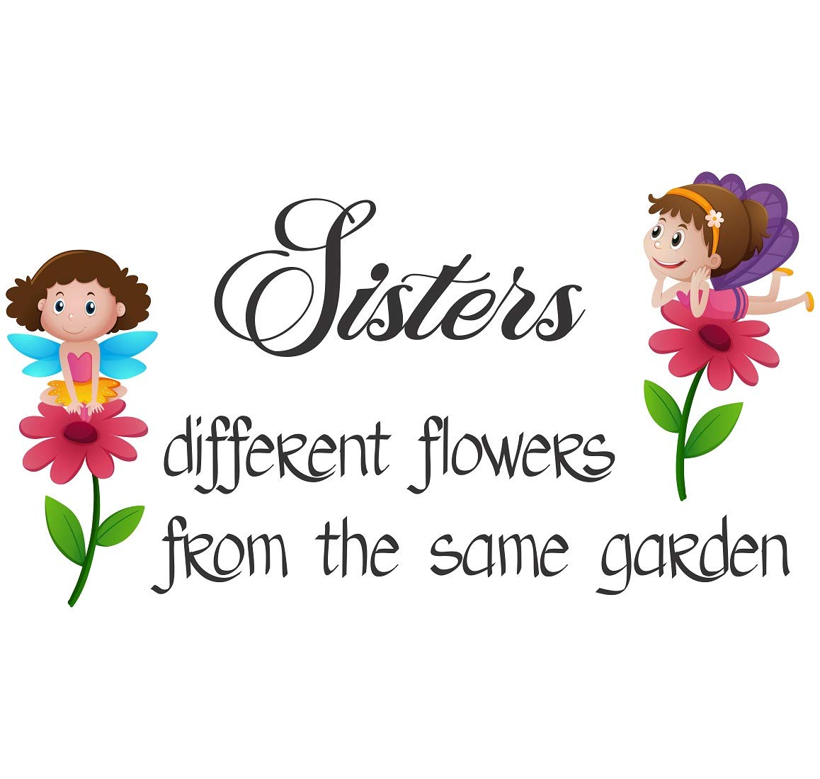 Sisters Quotes Multi Large Vinyl Wallsticker for Home Decorations(70 cm x 40 cm)-picture-22