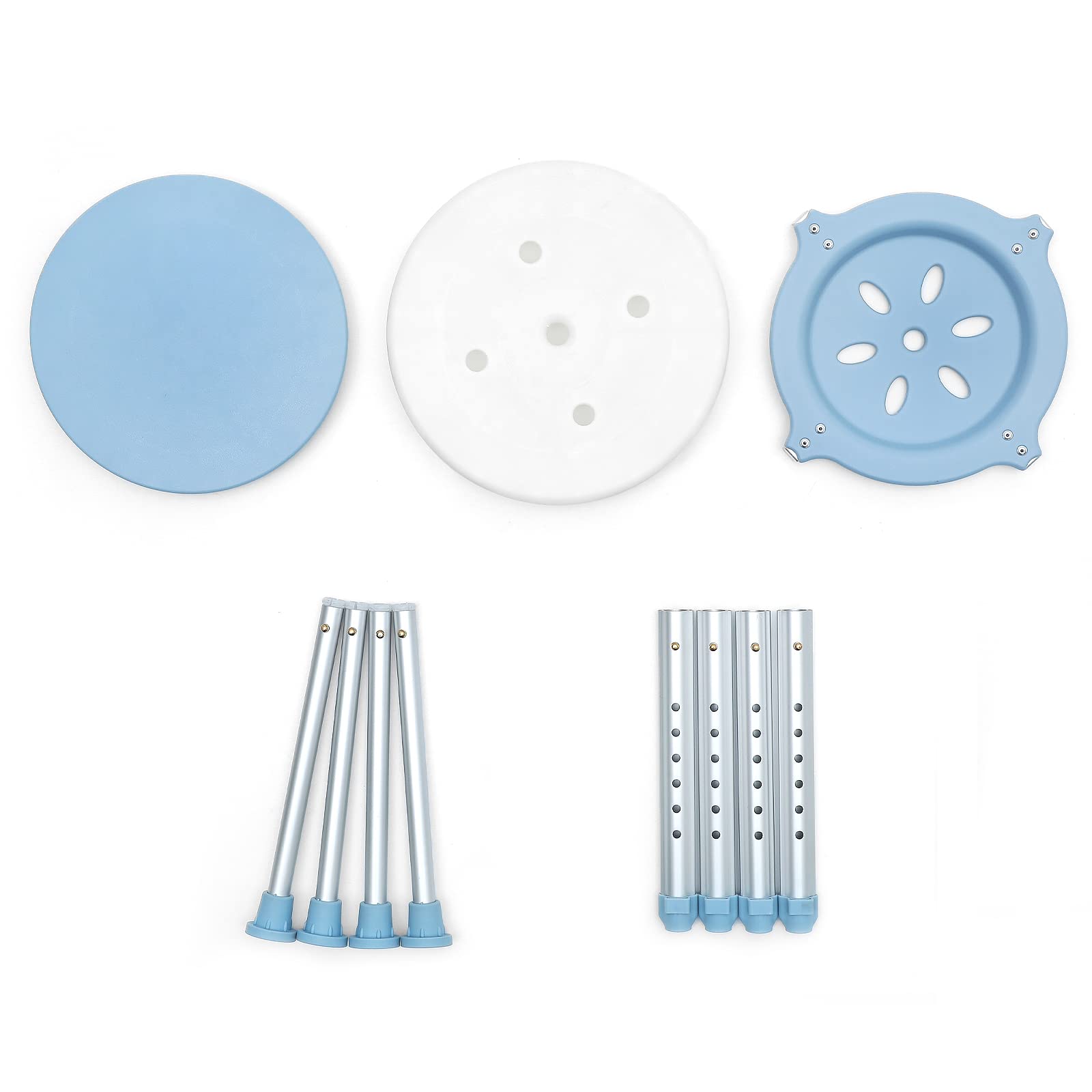 XMTECH Obracany o 360° taboret prysznicowy, taboret łazienkowy, 42-54,5 cm, regulacja wysokości, taboret łazienkowy, pomoc pod prysznic, siedzisko łazienkowe, maks. 150 kg