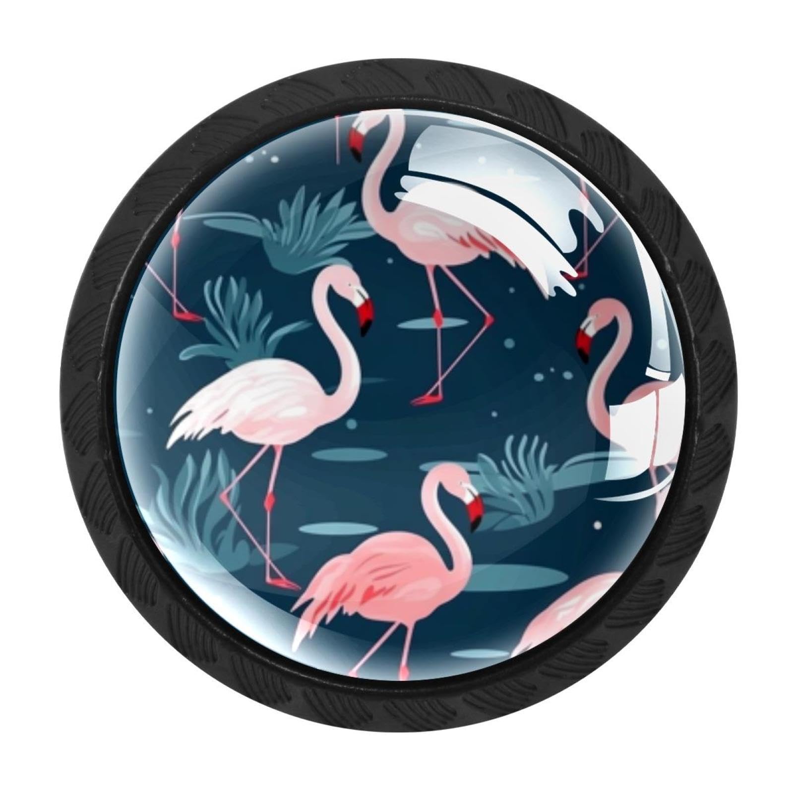Chenzzzz Multicolored 12 4 Pieces Flamingo Rainforest Drawer Knobs, 35Mm Black Cabinet Knobs, Drawer Pulls And Knobs, Dresser Drawer Knobs, Cabinet Hardware Kitchen Cabinet Knobs