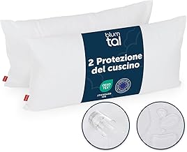 Blumtal Copricuscino 50x80 cm 2 Pz. - Federa Certificata OEKO-TEX - Impermeabile Con Cerniera - Per Cuscino Letto