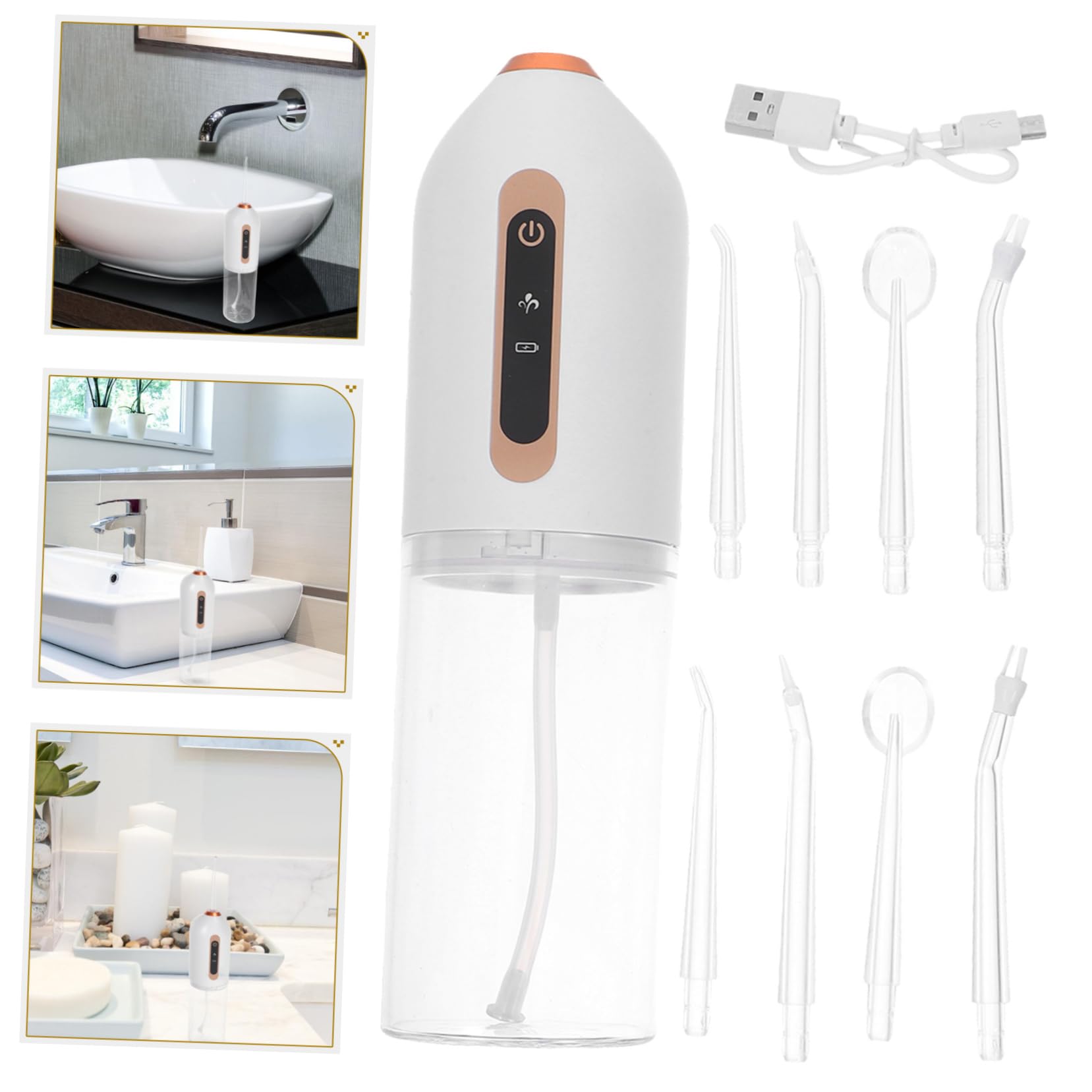 Homoyoyo Irrigador Bucal Eléctrico Portátil de Agua Hilo Dental Depósito de Recargable por USB para Viajes y Cuidado Bucal Diario