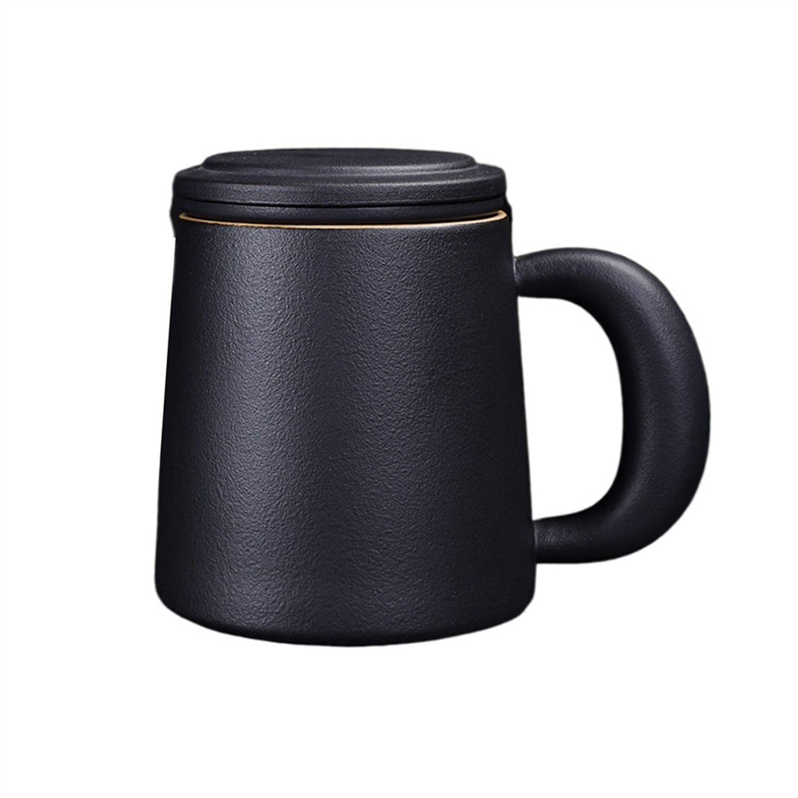 Mug Tasse en céramique 450ML Tasse à Boire de Grande capacité avec Couvercle et Filtre Tasse à thé Antique Tasse à thé (Color : D)
