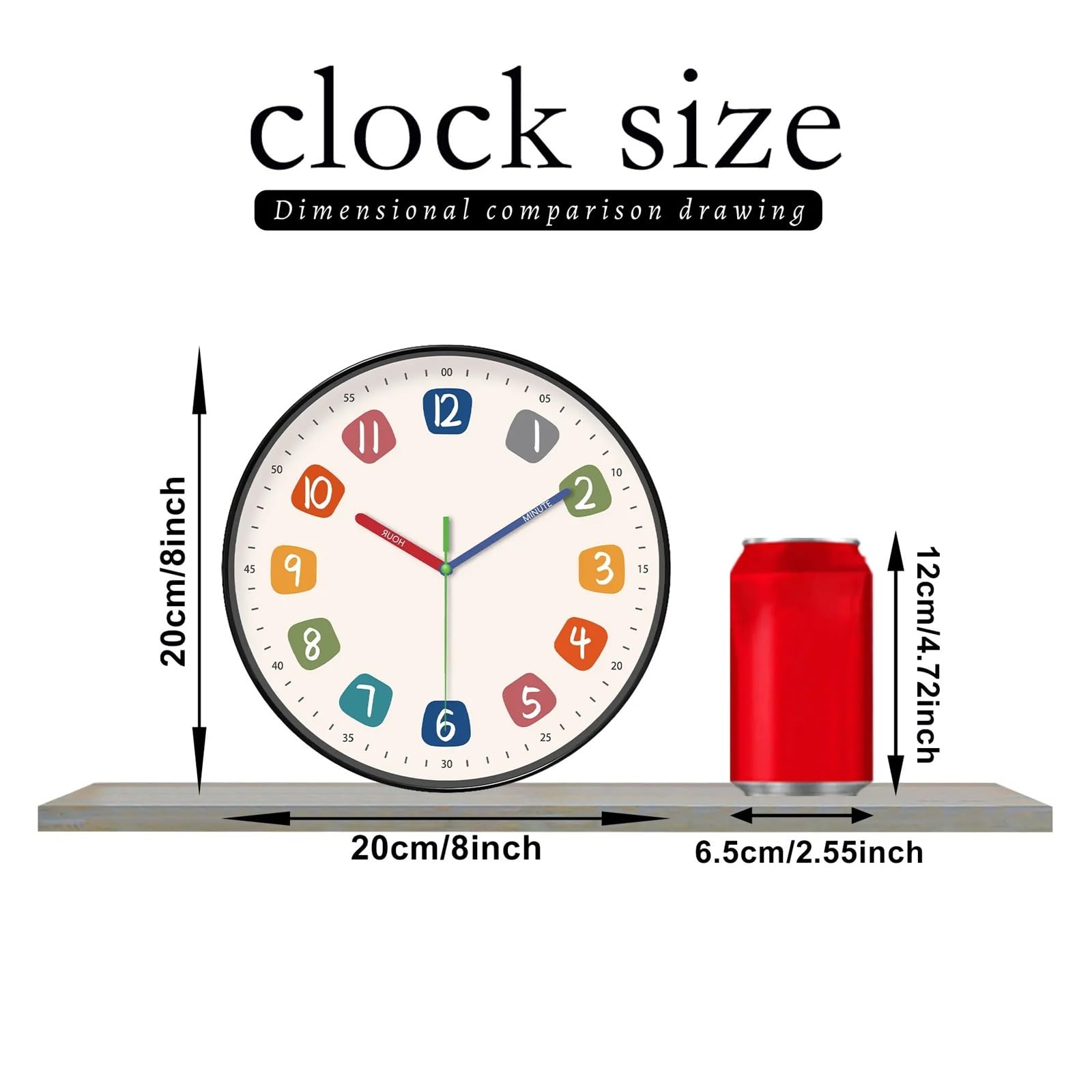 Orologio Da Parete Un orologio da parete semplice e moderno, lancette digitali colorate e colorate progettate