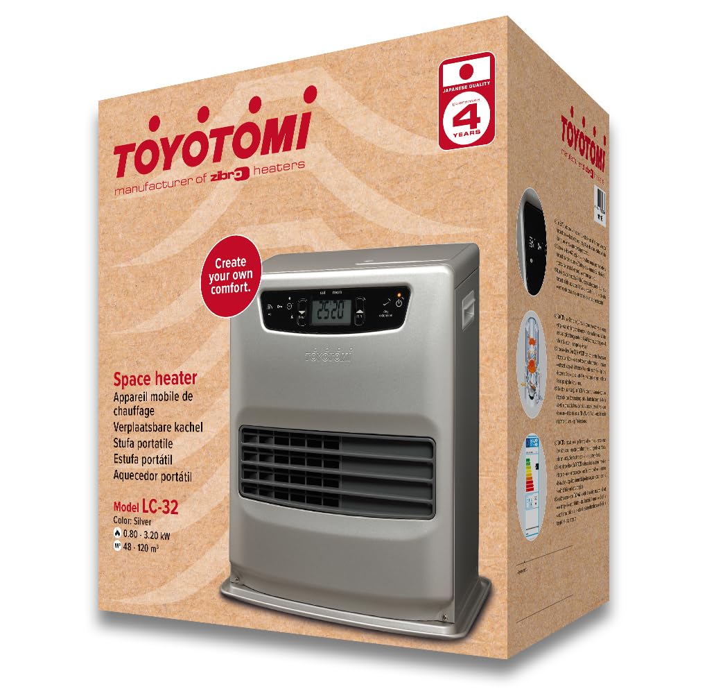 TOYOTOMI ZIBRO LC 32 - Estufa láser electrónica 3200W, calienta 21-55 m², portátil, sin instalación, compatible con Toyotube - Excelencia japonesa