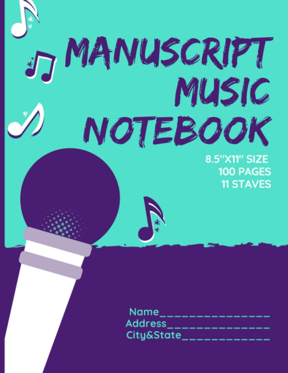 Manuscript Music Notebook: Music Writing Notebook For Kids, Music Manuscript Paper, Music Notebook Journal, Manuscript Paper Notebook, White Marble ... Notebook for Musicians, Song Writing Journal
