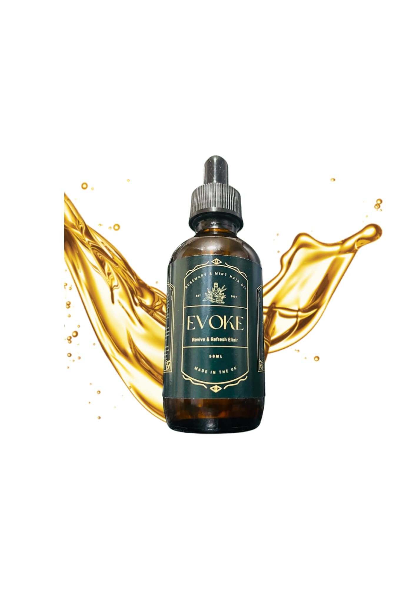 Evoke Rosemary and Mint Hair Oil and Scalp Treatment, with Argan oil and Castor oil, for hair growth and hydration 50ml