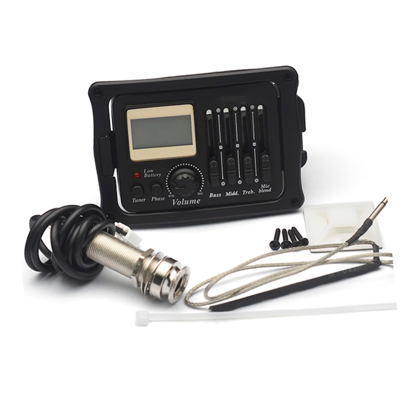 Gitarren-Tonabnehmer Für Anfänger Dreiband Equalizer Tonabnehmer Für Akustikgitarren Mit Stimmgerät Geeignet Für Instrumentenzubehör