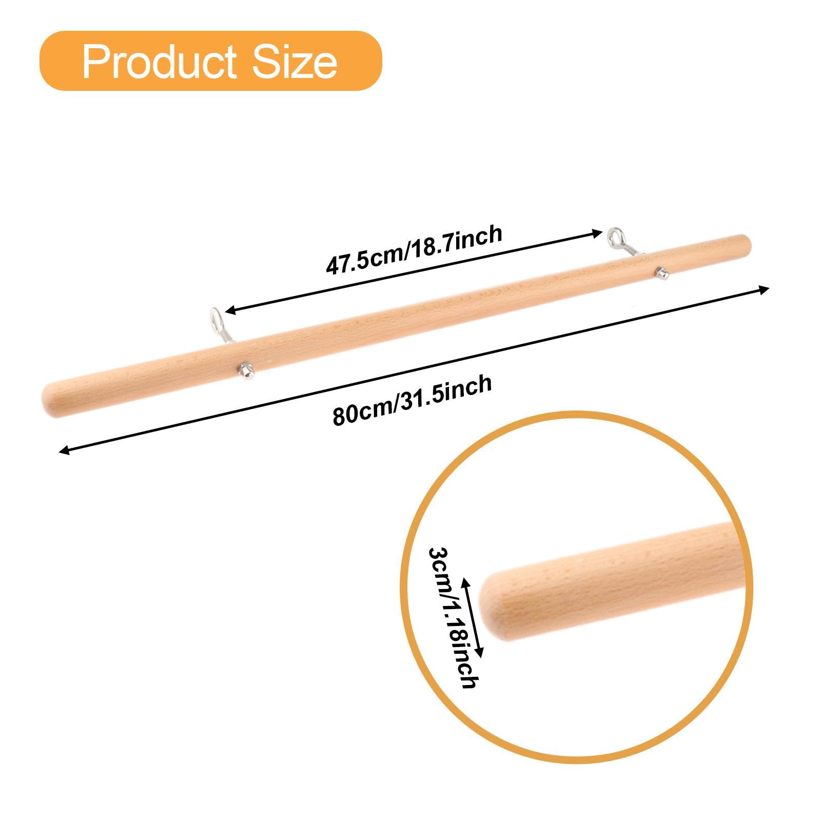 Pilates Roll Down Bar Accessorio Pilates Barra di Resistenza in Legno E Acciaio con Ganci Bastone per Allenamento Multifunzionale Adatto per Casa
