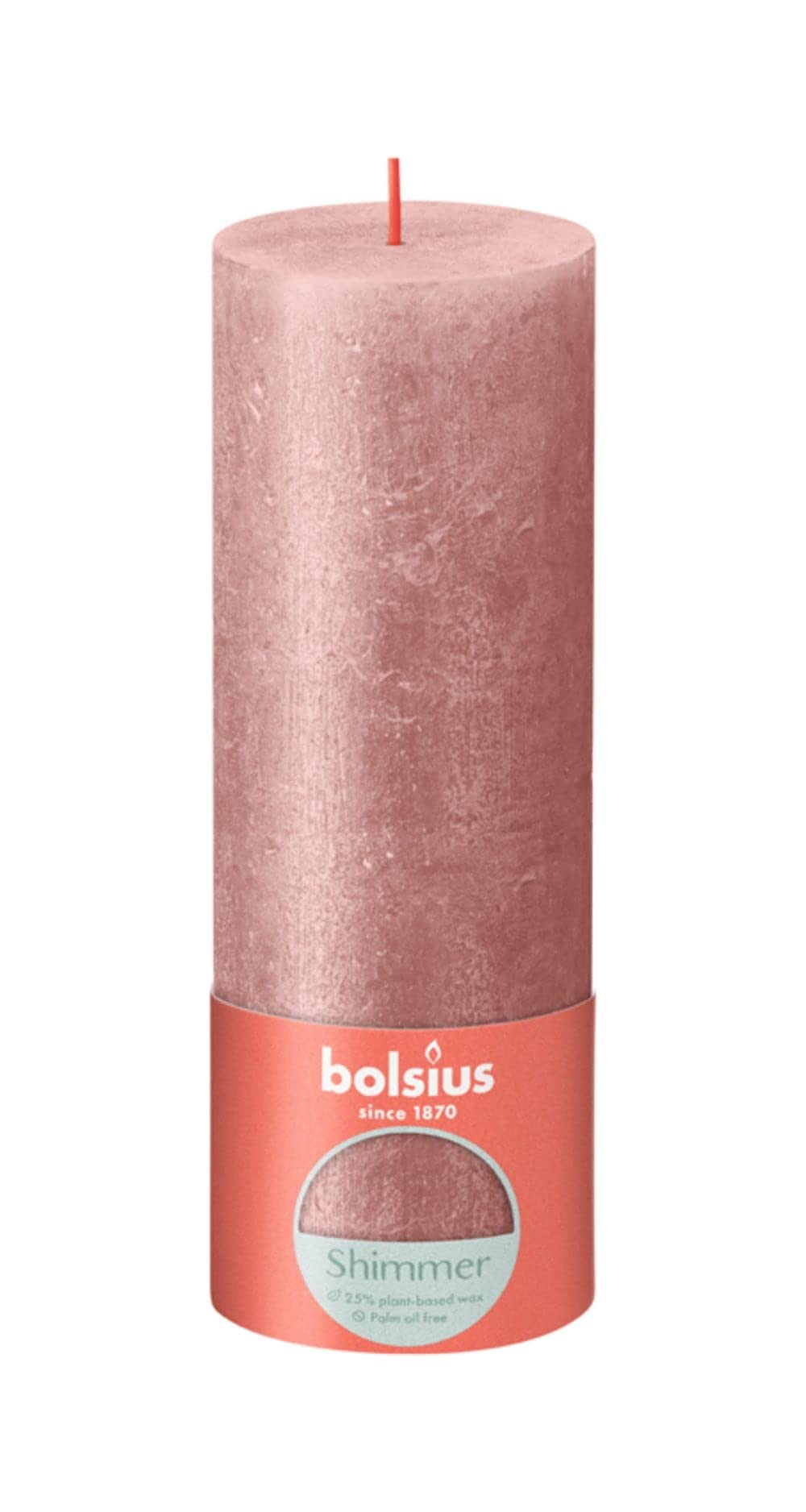 BOLSIUS Pillar Candle Shimmer 190/68 Pink