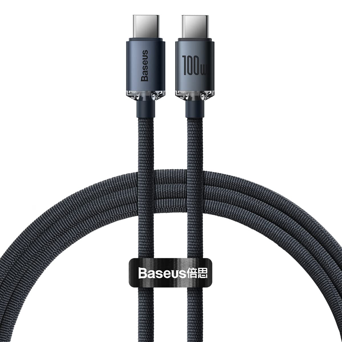 BaseusPD 100W USB C to USB C Cable, Braided Fast Charger & High-Speed 480Mbps Data Transfer Cable for iPhone 15/Pro/Plus/Pro Max, MacBookPro/Air, iPad Pro/Air, Samsung S23 Ultra/S23+ (4ft) – Black