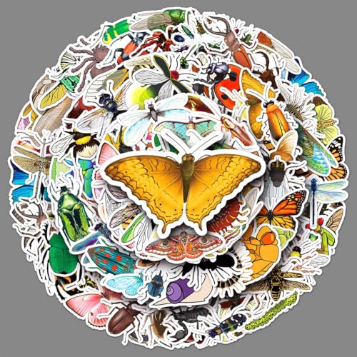 110 Pcs Insect Stickers, Vinyl Waterproof Bug Stickers for Water Bottles, Laptop, Notebook, Scrapbook, Luggage, Cell Phone, Helmet, Party Favors