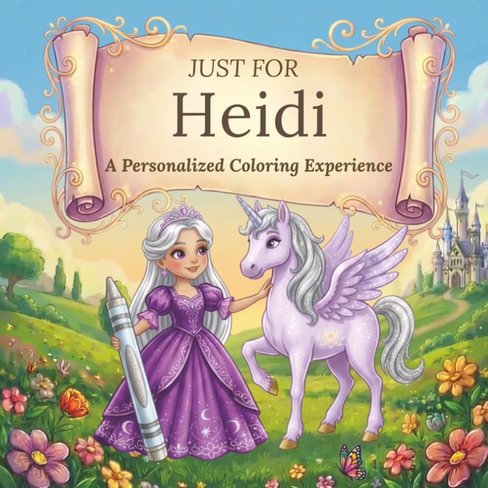 Just for Heidi: A Personalized Coloring Experience: 50 total coloring pages | 28 coloring pages featuring Heidi’s name | 22 coloring pages themed for girls (Personalized Coloring Book Series)