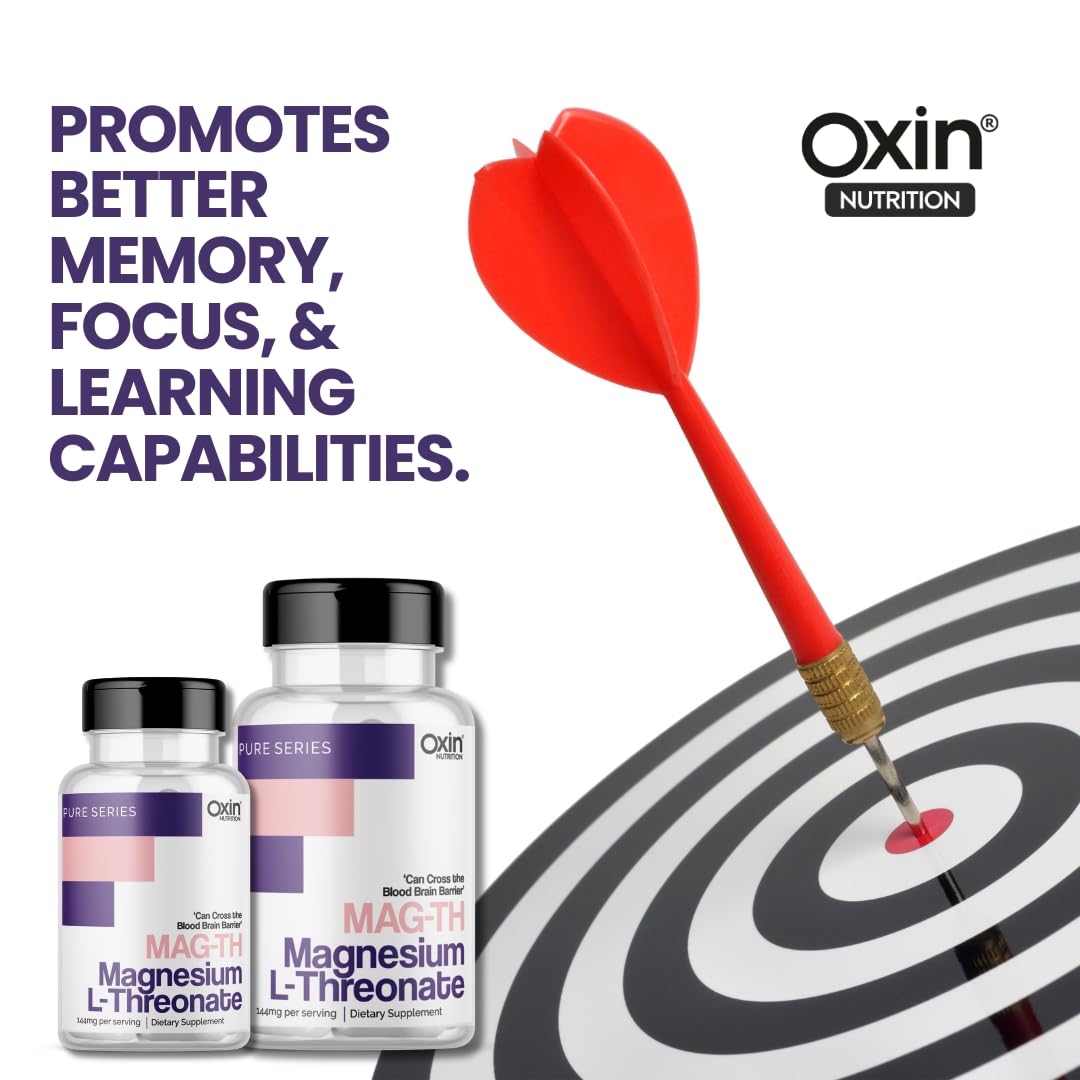 Oxin Nutrition Magnesium L-Threonate (MAG-TH) 144mg – Advanced Brain Health Supplement for Cognitive Function, Memory, and Focus – Supports Relaxation & Healthy Aging (60 Capsules) — Amazon image 4