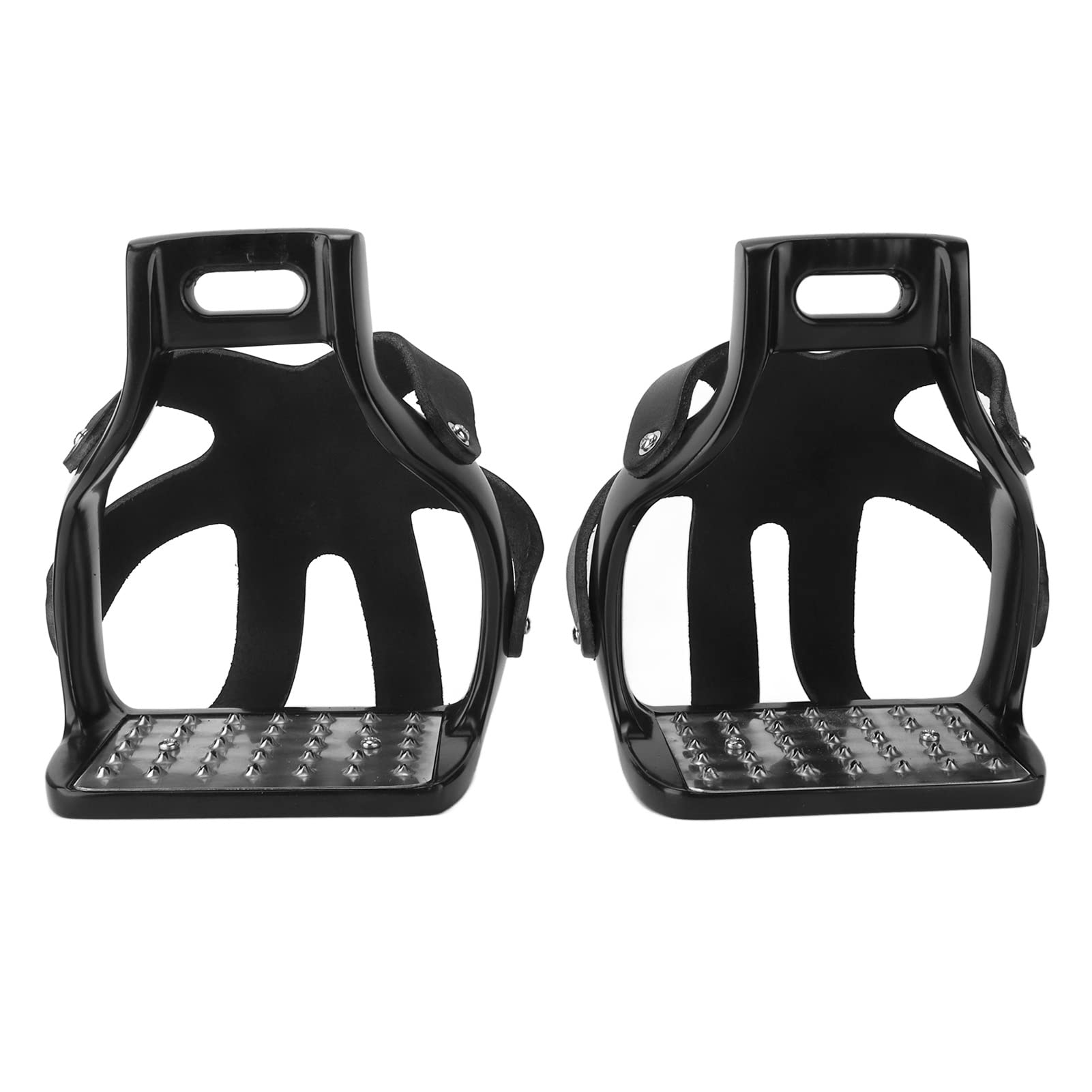 Estribos de equitación de Aluminio Antideslizantes con Cubierta Protectora de Piel de Vaca, Almohadillas para Estribo de Acero Inoxidable Que garantizan un Soporte Seguro del pie,