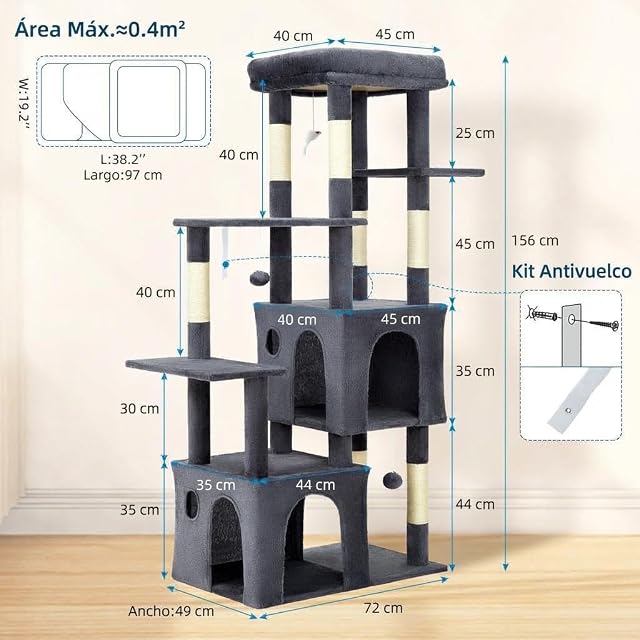 Foto 7 de 7 de GarveeHome Torre Rascadora para Gatos Grandes