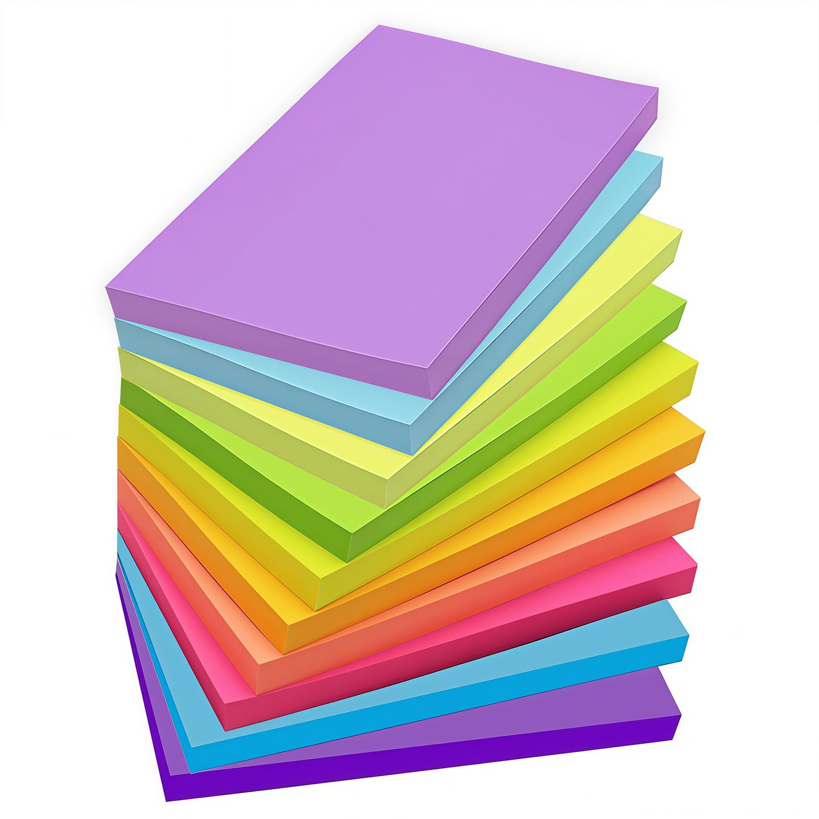 20 Pads Large Sticky Notes, 10 x 15 mm 1000 Sheets Bright Sticky Notes, Removable Self-Adhesive Memo Notes for Holiday Shop, Teacher Appreciation Xmas Gift 50 Sheets Each