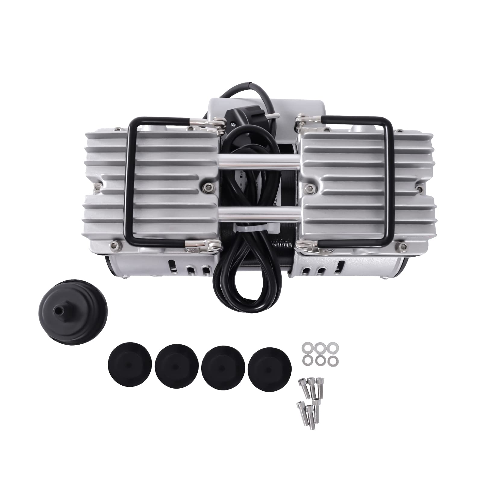 Pompe da laboratorio da 400 W, 220 V, 50 Hz, pompa per vuoto, 1440 giri/min, senza olio, pompa industriale da laboratorio, senza olio, con protezione da surriscaldamento, 10,7 x 5 x 7,6 pollici