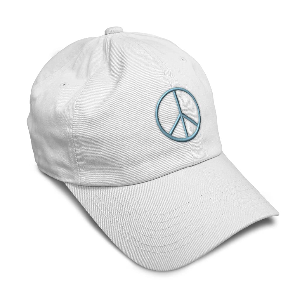 Speedy ProsCustom Soft Baseball Cap Thin Peace Sign Light Blue Embroidery Symbols Twill Cotton Dad Hats for Men & Women