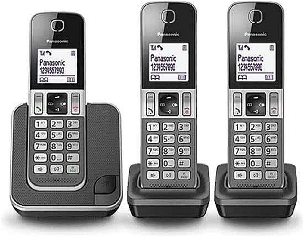 Panasonic KX-TGD313 - Teléfono (Teléfono DECT, Terminal inalámbrico, Altavoz, 50 entradas, Identificador de llamadas, Gris)