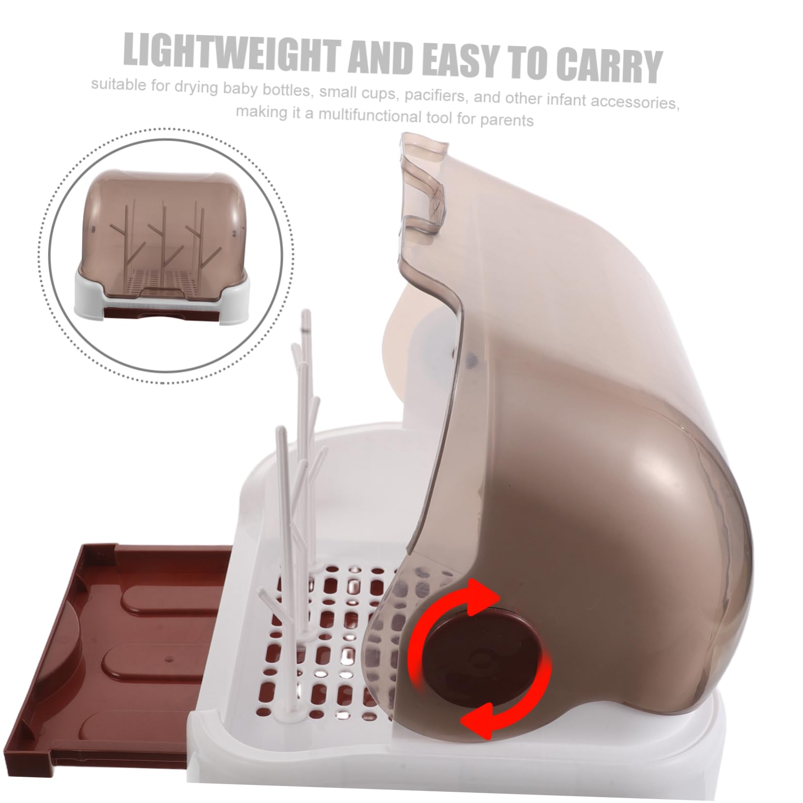 TOYANDONA Estante para Secar Biberones con Tapa Antipolvo Compacto para Encimera Organizador De Biberones y Vasos Tendedero con Cubierta