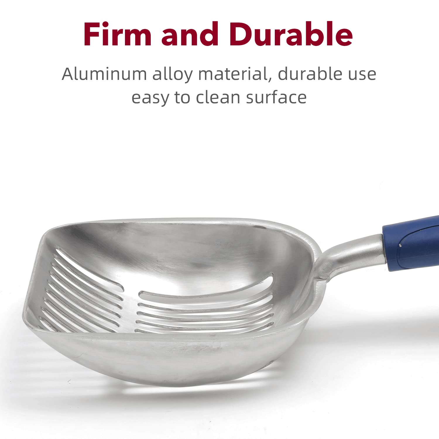 Cat Litter Scoop, Kitty Metal Scooper, Aluminum Alloy Sifter, Kitten Pooper Lifter, Deep Shovel, Long Handle, Poop Sifting, Durable, Heavy Duty, for Litter Box - image 5