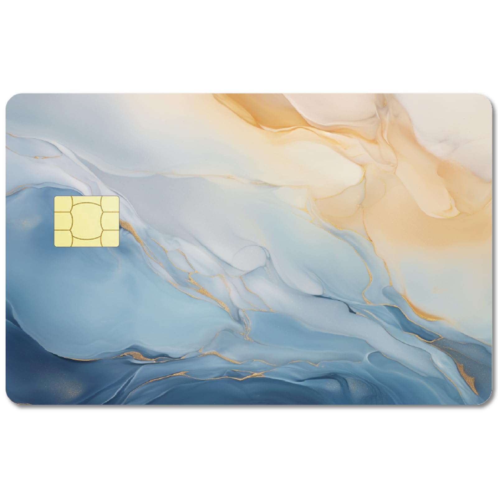 CREATCABIN Marble Card Skin Sticker - Quicksand Credit/Debit Card Skins - Waterproof & Bubble-Free - Slim & Personalized - Blue 7.3x5.4Inch