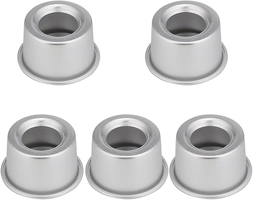 Mini moldes de molde desmontable, de aluminio anodizado de 2.5 pulgadas, molde de pudín inferior extraíble, paquete de 5 unidades