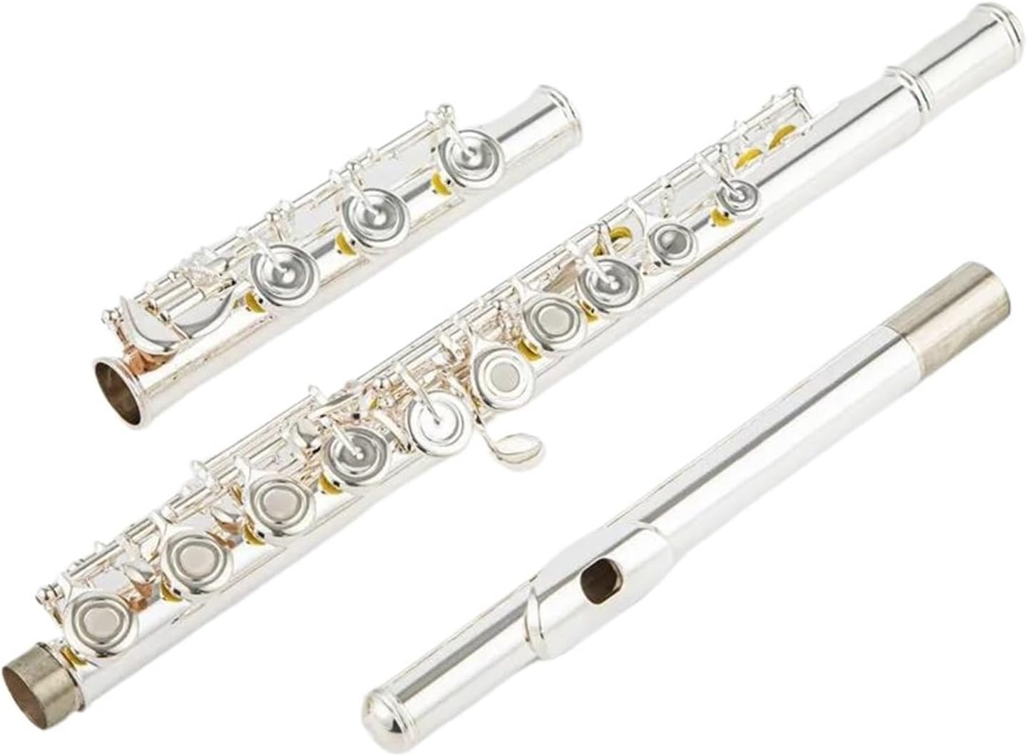 フルートセット フルート プロフェッショナル 白銅 C キー 16 穴 銀