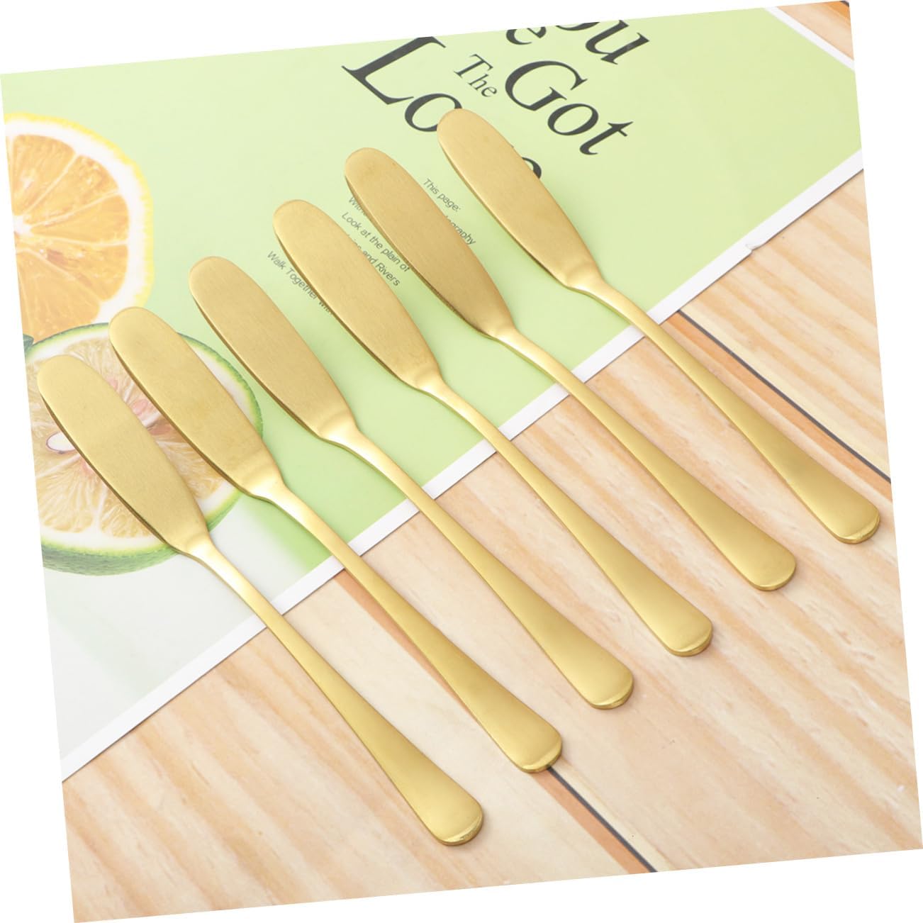 Ciieeo 6pcs Stainless Steel Butter Spatula Spreaders Cake Decorating Cheese Jam Knife Baking Tools Kitchen Utensils
