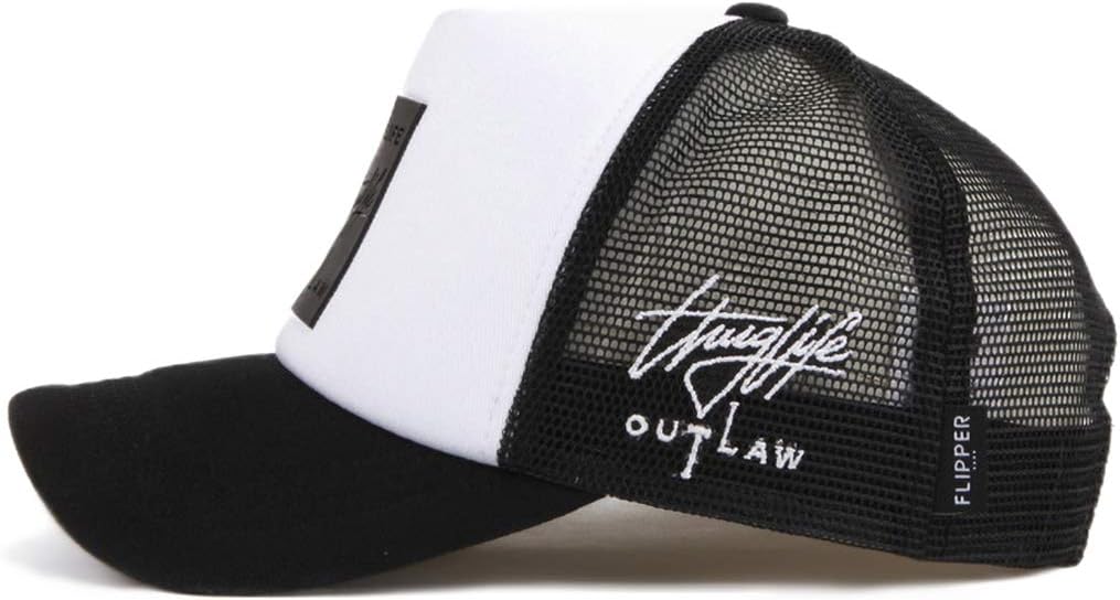 Flipper Thuglife Trucker Hat Snapback Mesh Baseball Cap with 3D Rubber Logo Patch, Adjustable for Men & Women