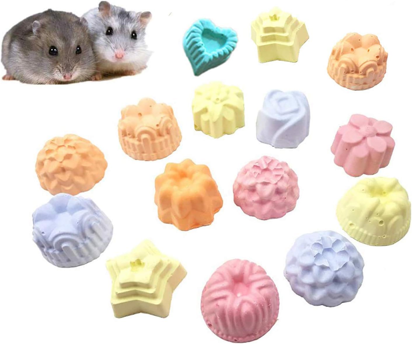 Hamiledyi Hamster Chew Toy Lava Teeth Grinding Square Stone for Hamsters Chinchillas and Rabbits Mineral Stone Calcium Chew Toy for…